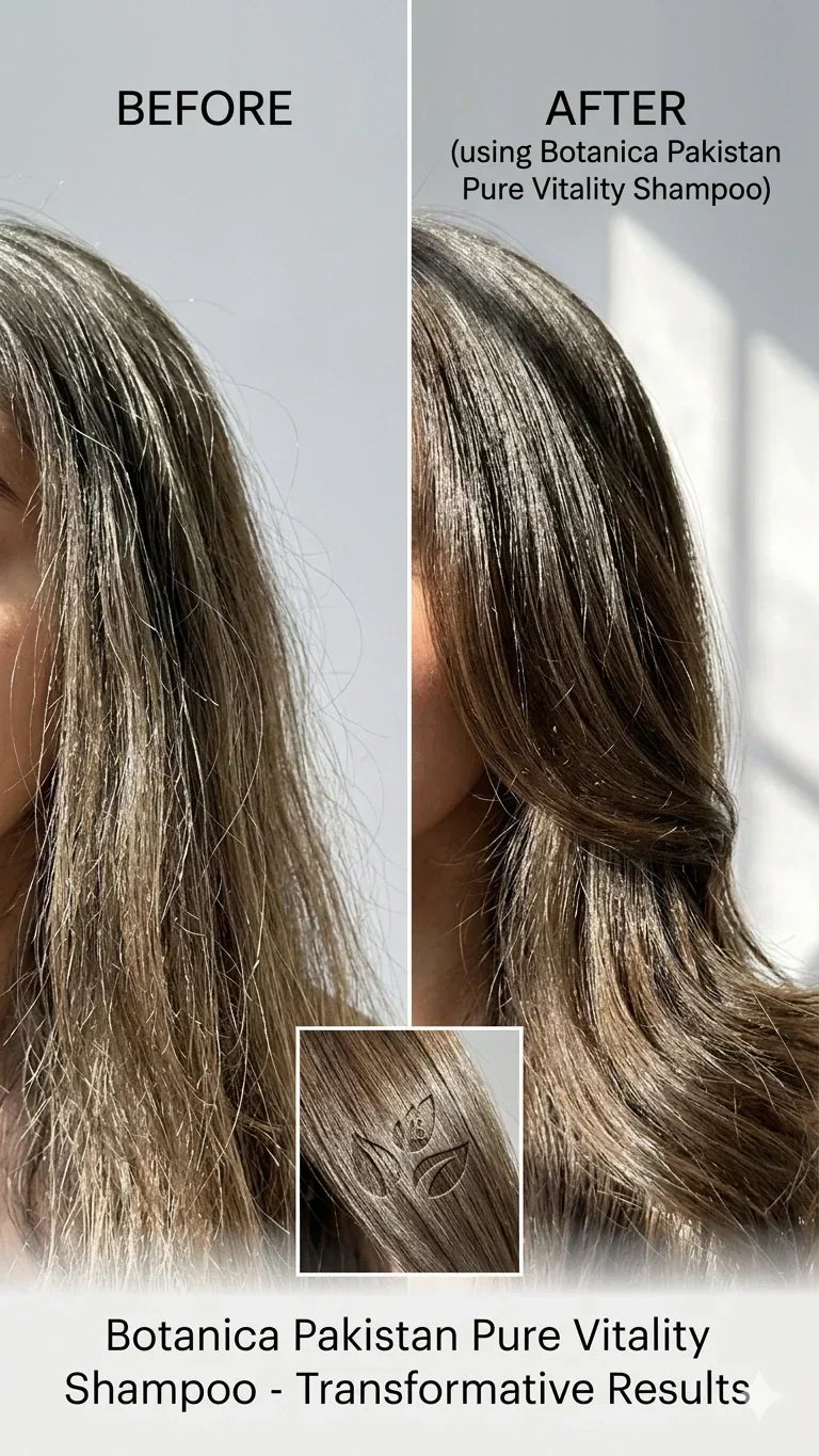 Botanica Pure Vitality Shampoo for dry frizzy hair caused by hard water in Pakistan — COD available
