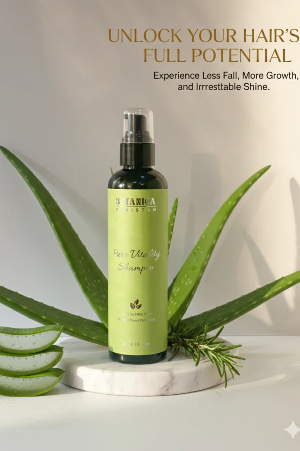 Botanica Pure Vitality Shampoo — sulfate-free herbal shampoo for hair fall and hard water, Pakistan COD