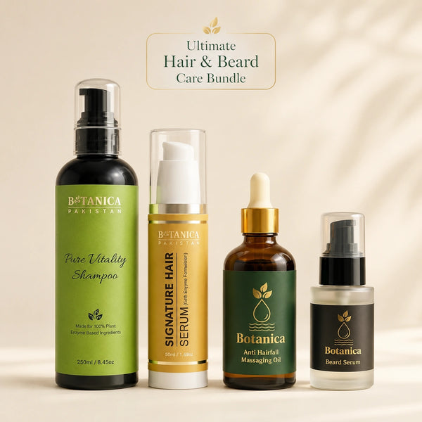 Botanica Daily Grooming Kit for Men featuring Pure Vitality Shampoo and Hair Serum.