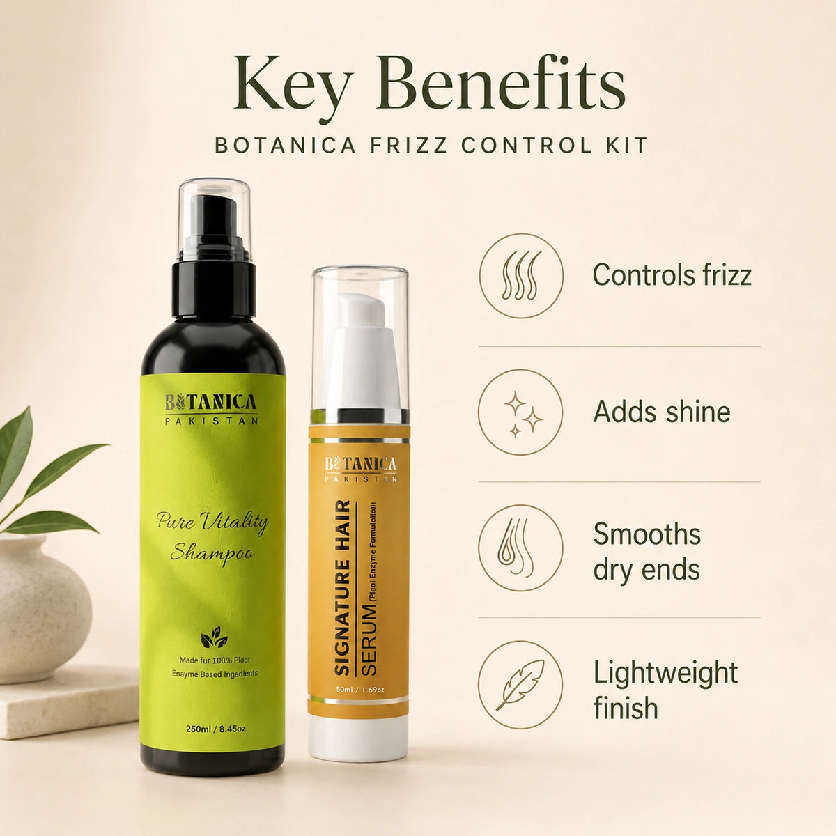 How to use Botanica 2-step anti-frizz system for humidity protection and shine.