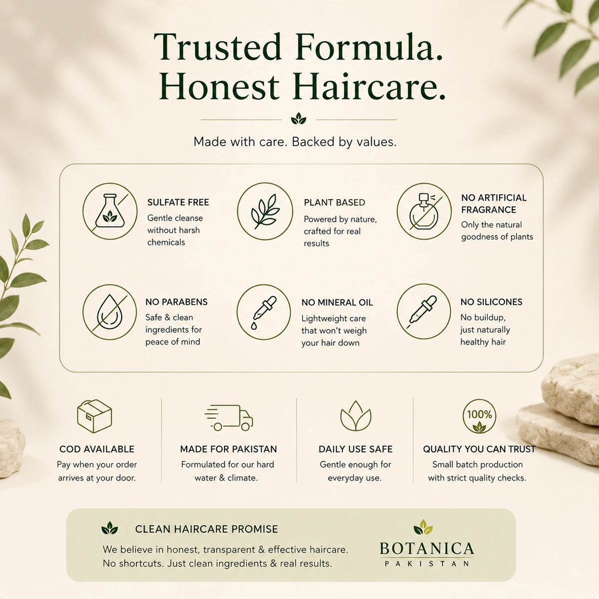 Botanica Pakistan trusted organic hair care formula for strong hair roots and scalp nourishment.